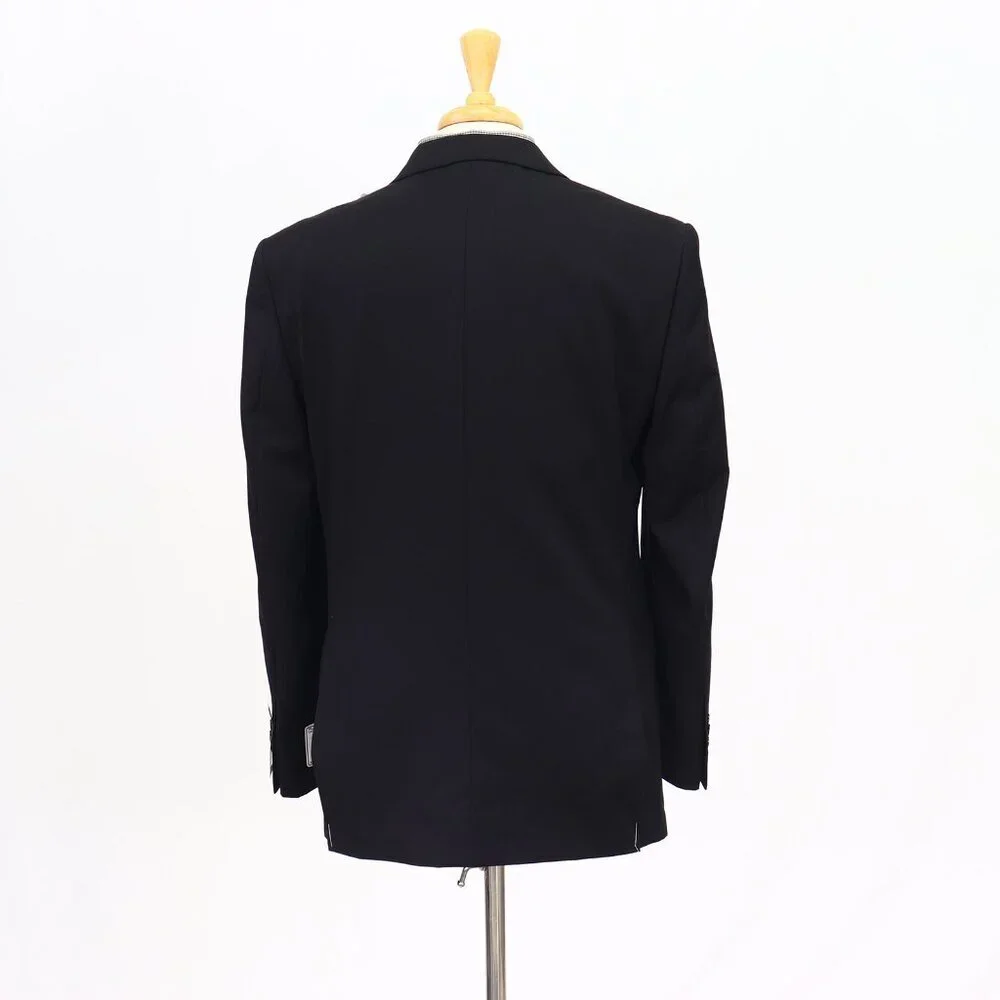 Jos. A. Bank 42L Black Solid 2-Button Sport Coat Blazer Jacket T232